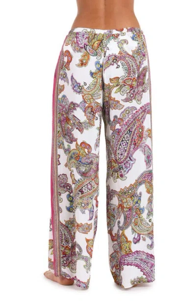 L Agence L'agence Geraldine Wide Leg Cover-up Pants In White Multi