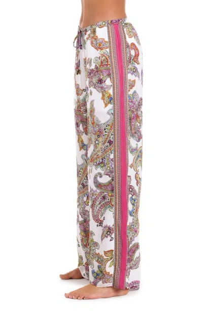 L Agence L'agence Geraldine Wide Leg Cover-up Pants In White Multi