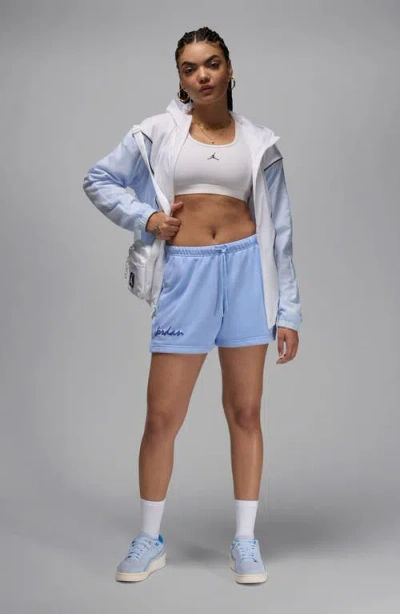 Jordan Brooklyn Fleece Sweat Shorts In Aluminum/white