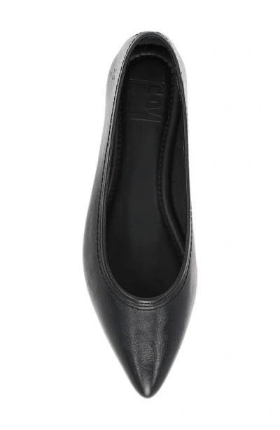 Frye Regina Womens Leather Pointed Toe Ballet Flats In Black