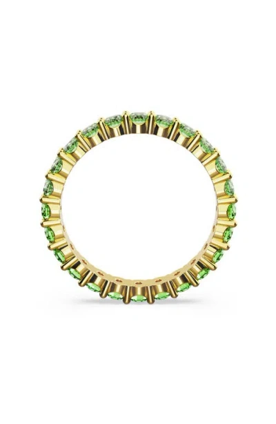 Swarovski Matrix Band Ring Green Gold Shiny Green In Green/gold