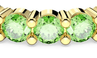 Swarovski Matrix Band Ring Green Gold Shiny Green In Green/gold