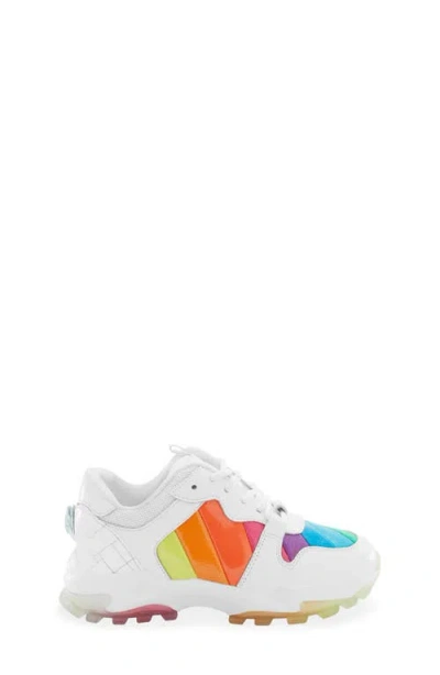 Kurt Geiger London Kids' Mini Lettie Eagle Rainbow Sneaker In Multi