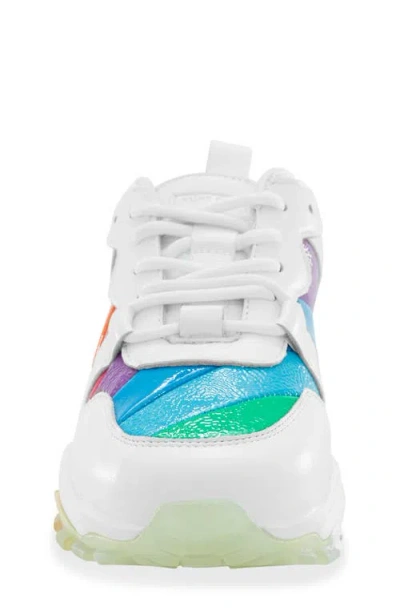 Kurt Geiger London Kids' Mini Lettie Eagle Rainbow Sneaker In Multi