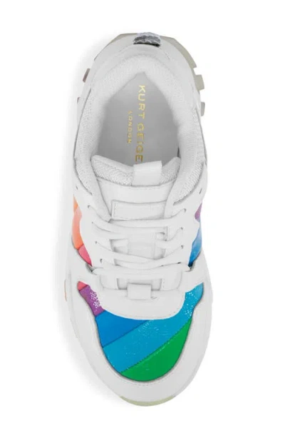 Kurt Geiger London Kids' Mini Lettie Eagle Rainbow Sneaker In Multi