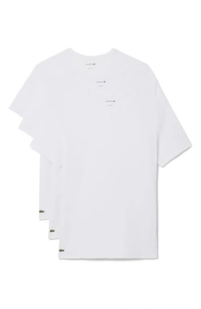 Lacoste 3-pack Cotton Crewneck T-shirts In White