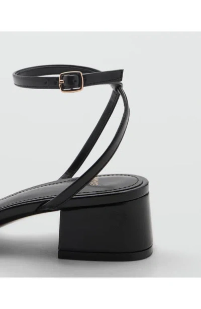 Mango Micro Block Heel Sandals In Black