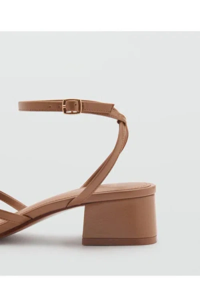 Mango Ankle Strap Sandal In Caramel