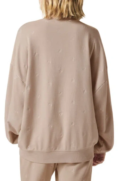 Splendid Elise Embroidered Oversize Sweatshirt In Fawn Floral