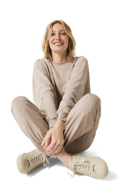 Splendid Elise Embroidered Oversize Sweatshirt In Fawn Floral