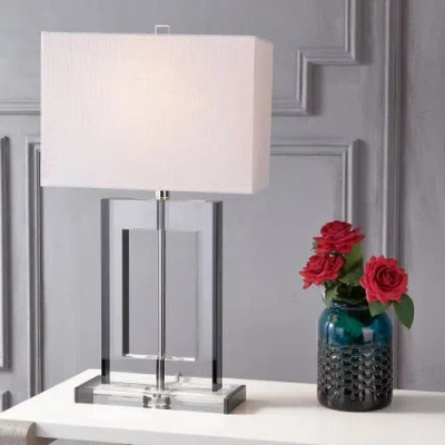 Jonathan Y Parish 26" Crystal Led Table Lamp, Clear/black In Clear/black