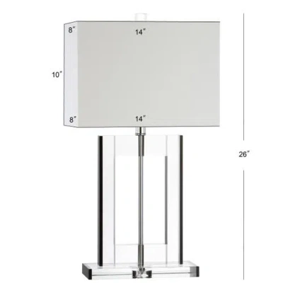 Jonathan Y Parish 26" Crystal Led Table Lamp, Clear/black In Clear/black