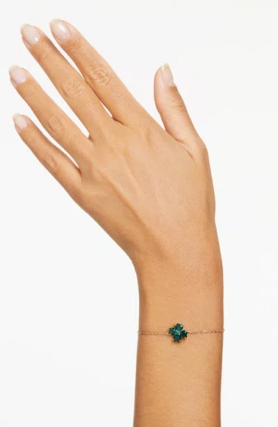 Swarovski Idyllia Soft Bracelet Clover Gold Shiny Green In Green