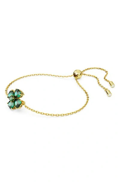 Swarovski Idyllia Soft Bracelet Clover Gold Shiny Green In Green