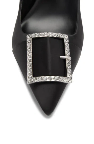 Mango Buckle Pointed Toe Pump In Black