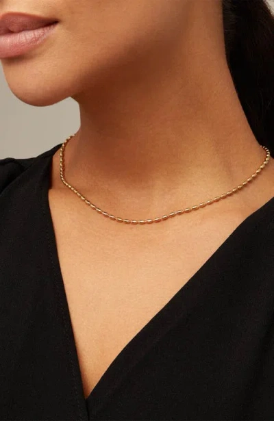 Unode50 18k Gold-plated Chain With Thin Oval Links And Carabiner Clasp In Gold