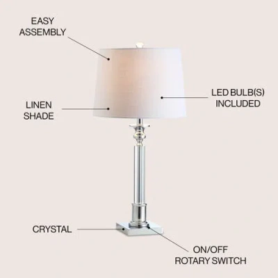 Jonathan Y Designs Dean 28in Crystal Led Table Lamp In Clear