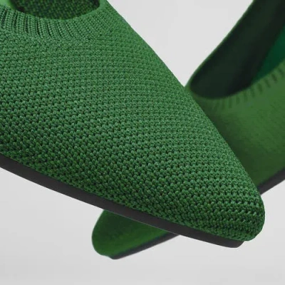 Vivaia Pointed-toe Ballet Flats In Forest Green