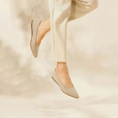 Vivaia Pointed-toe Ballet Flats In Almond