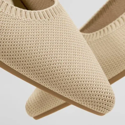 Vivaia Pointed-toe Ballet Flats In Almond