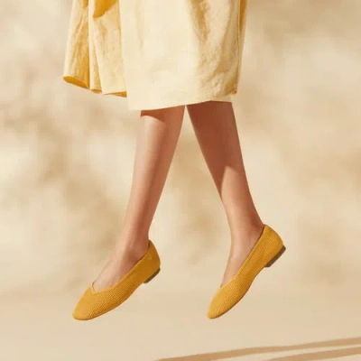 Vivaia Pointed-toe Ballet Flats In Ginger Yellow