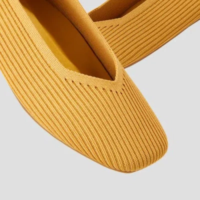 Vivaia Pointed-toe Ballet Flats In Ginger Yellow