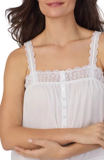 Eileen West Sleeveless Cotton Lawn Ballet Nightgown In White