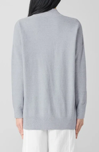 Eileen Fisher Organic Linen Blend Open Front Cardigan In Sangria