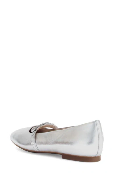 Gabor Crystal Mary Jane Flat In Silver