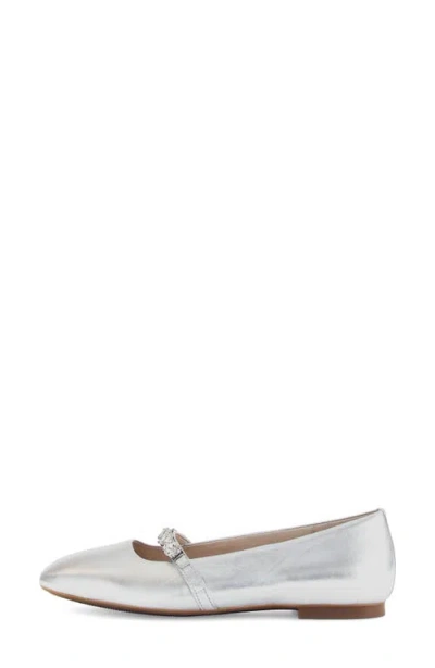 Gabor Crystal Mary Jane Flat In Silver