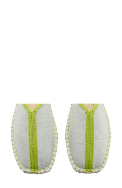 Mango Jute Sole Mule In Pastel Green