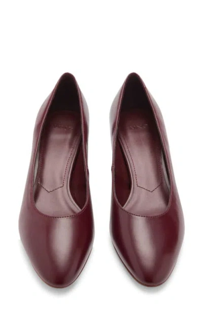 Mango Kitten Heel Pump In Burgundy