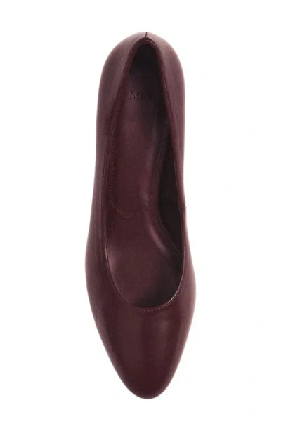 Mango Kitten Heel Pump In Burgundy