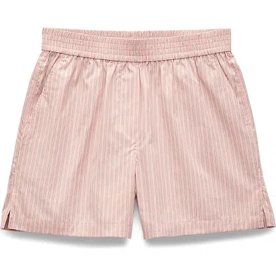 Rag & Bone Emma Stripe Poplin Shorts In Pink