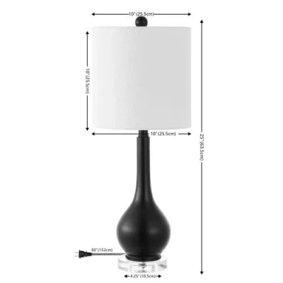 Jonathan Y Dylan 25" Metal/crystal Teardrop Led Table Lamp In Oil Rubbed Bronze