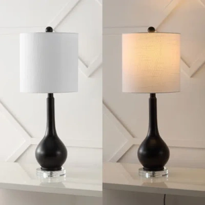 Jonathan Y Dylan 25" Metal/crystal Teardrop Led Table Lamp In Oil Rubbed Bronze