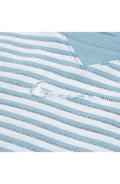 Nike Stripe Bodysuit & Shorts Set In Denim/turquoise