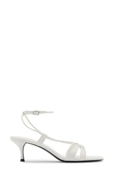 Mango Ankle Strap Kitten Heel Sandal In White