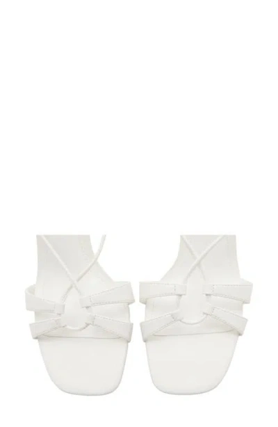 Mango Ankle Strap Kitten Heel Sandal In White