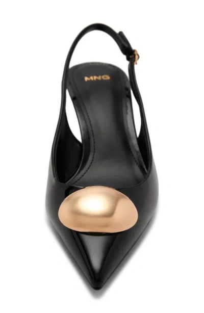 MANGO MANGO POINTED TOE KITTEN HEEL SLINGBACK PUMP 