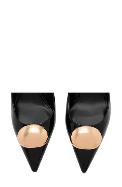 Mango Pointed Toe Kitten Heel Slingback Pump In Black