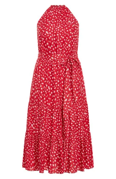City Chic Kiana High Neck Maxi Dress In Christina Floral