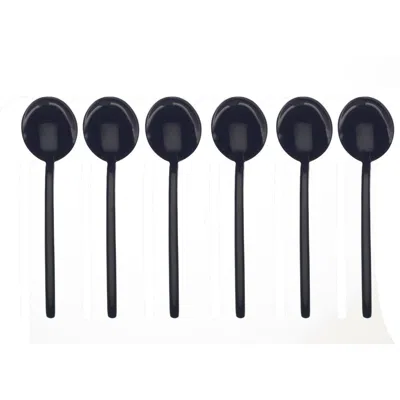 Mepra Due Spoons Set In Black Gold