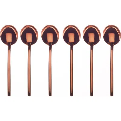 Mepra Due 6-piece Stainless Steel Coffee Spoon Set In Bronze