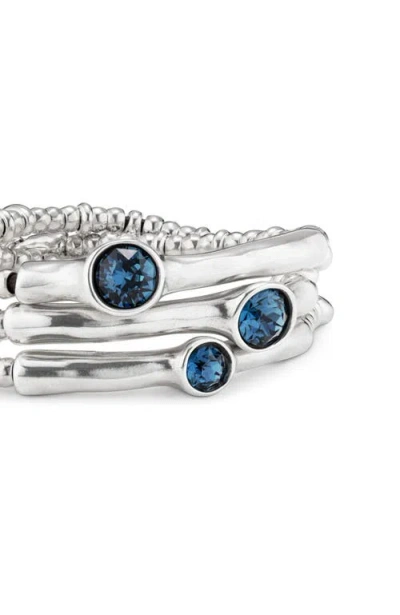 Unode50 Triple Sterling Silver-plated Beaded Bracelet In Silver