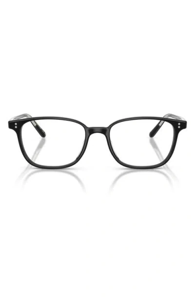 Oliver Peoples 51mm Square Optical Glasses In Black/demo Lens