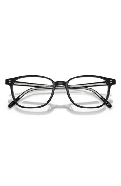 Oliver Peoples 51mm Square Optical Glasses In Black/demo Lens