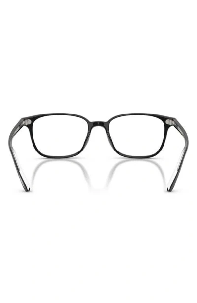 Oliver Peoples 51mm Square Optical Glasses In Black/demo Lens