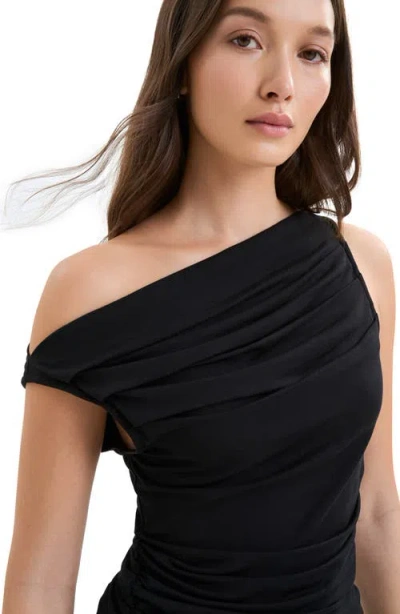 Marcella Cooper Ruched Off The Shoulder Top In Black