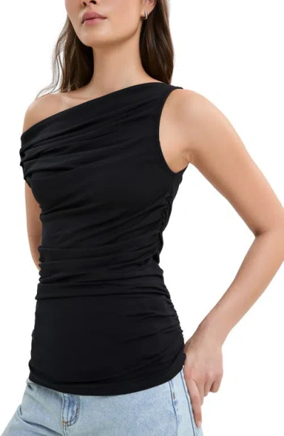 Marcella Cooper Ruched Off The Shoulder Top In Black
